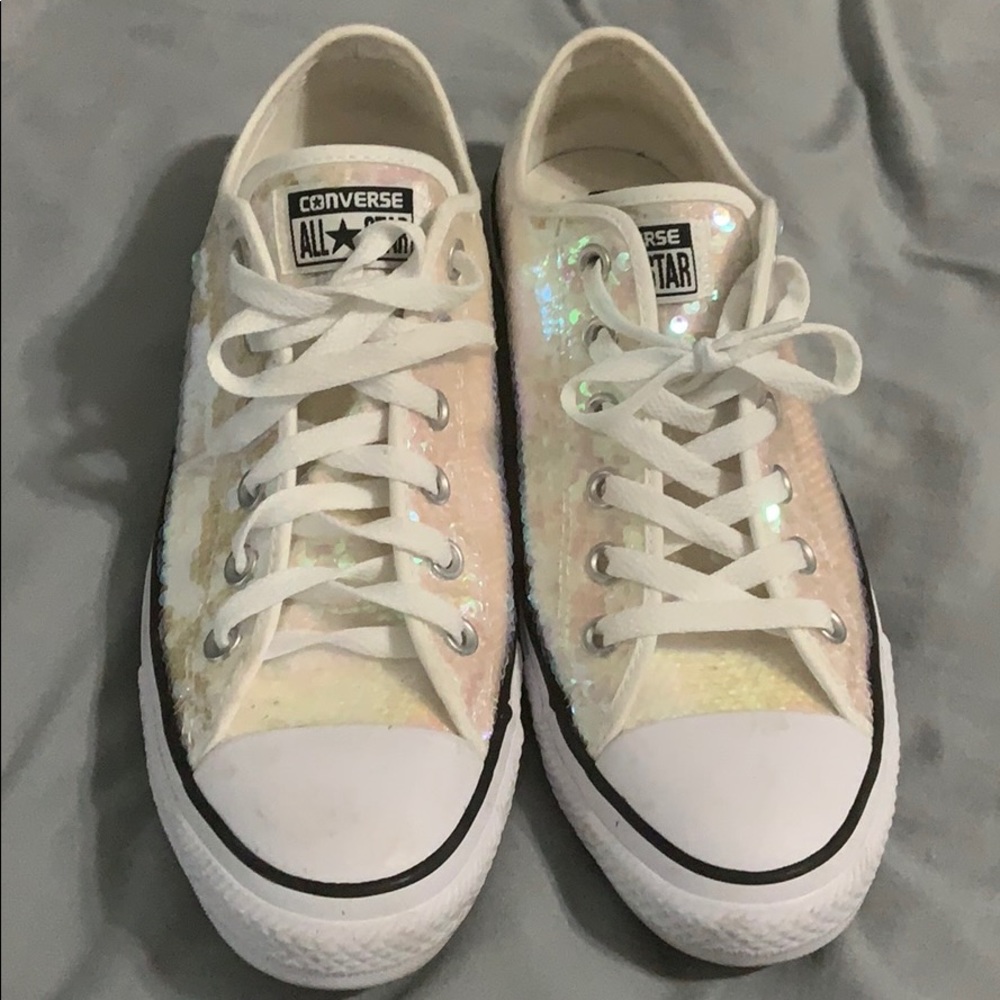 Converse size 10 sequin shoes